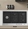 CM TWIN INOX 90 5B 90cm Stainless Steel Gas Hob &ndash; 5 Burner Cooktop with Cast Iron Pan Supports &amp; Safety Device