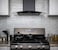CM LUNA TWIN 90cm Wall Mounted Range Hood &ndash; Black Glass Hood with Touch Screen &amp; Stainless Steel Design