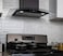 CM LUNA TWIN 90cm Wall Mounted Range Hood &ndash; Black Glass Hood with Touch Screen &amp; Stainless Steel Design