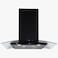 CM LUNA TWIN 90cm Wall Mounted Range Hood &ndash; Black Glass Hood with Touch Screen &amp; Stainless Steel Design