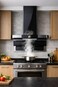 CM AMBER NERO 90cm Wall Mounted Cooker Hood &ndash; Black Kitchen Hood with Self-Cleaning Baffle Filter, 9 Speeds &amp; 1400 m&sup3;/h Airflow
