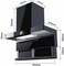 CM AMBER NERO 90cm Wall Mounted Cooker Hood &ndash; Black Kitchen Hood with Self-Cleaning Baffle Filter, 9 Speeds &amp; 1400 m&sup3;/h Airflow