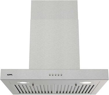 CM SOLE60 60cm Wall Mounted Range Hood &ndash; Silver Stainless Steel Hood with 1000 m&sup3;/h Airflow &amp; Carbon Filter