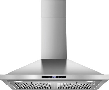 CM BUTTERFLY INOX 60cm Wall Mounted Range Hood &ndash; Silver Hood with Touch Screen &amp; 1000 m&sup3;/h Airflow
