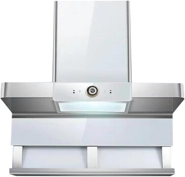 CM AMBER BIANCO 90cm Wall Mounted Cooker Hood &ndash; White Kitchen Hood with Self-Cleaning Baffle Filter, 9 Speeds &amp; 1400 m&sup3;/h Airflow