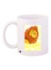 Cartoon Lion Printed Coffee Mug White/Yellow/Orange 11ounce