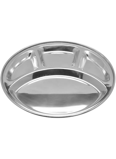 Raj Steel Plate with 4 compartments, 28.4cm, BPH001,DINNER PLATE , SERVEWARE , SERVING PLATE , RICE PLATE