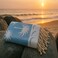 Palm   Beach Towel 100% recycled cotton Blue sky