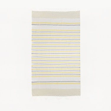 منشفة شاطئ فاخرة "LUX" من قطن مُعاد تدويره بنسبة 100% بلوني الرمادي والأصفر
