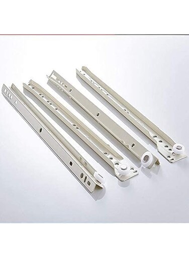 ABBASALI Cabinet Rails Drawer Track Slides For Computer Table Clothing Cabinets With Wheels White Color (20inch)