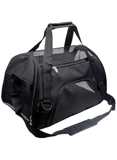 Lomeshow Pet Carrier Airline Approved Cat Carrier Dog Carrier for Medium Small Cats Small Puppy Kitten,Dog Cat Pet Travel Carrier (Black)
