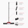 Tonkita Grey Floor Wiper 33cm with Stick &ndash; Natural Rubber Floor Squeegee with Soft Rubber Lip