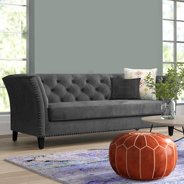 Karnak Ansil Regal 3 Seater Velvet Sofa - Black