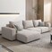Karnak Rabia 3-Seater L-Shape Linen Sofa - Khaki
