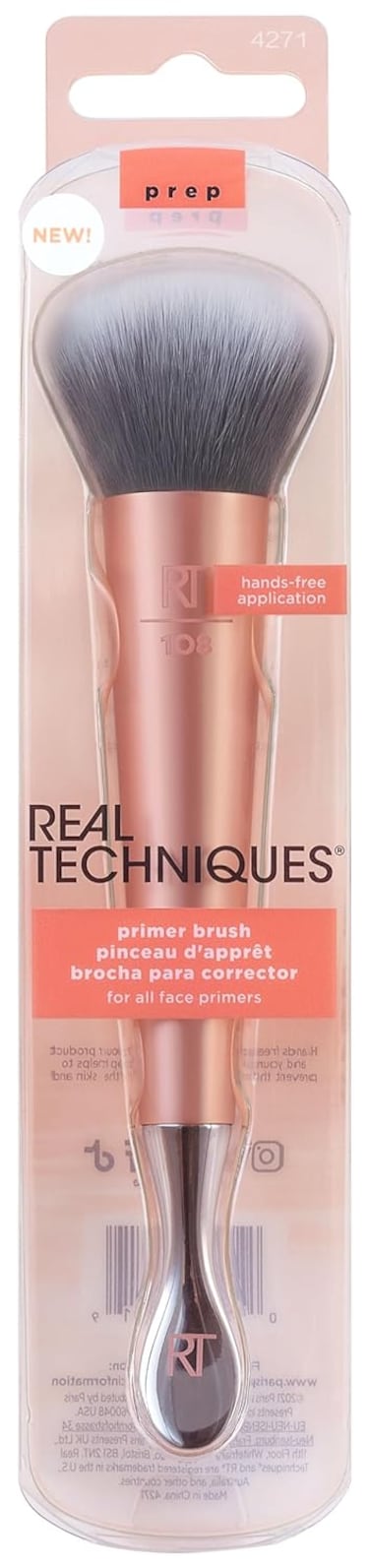Real Techniques Dual Ended Primer Facial Skincare Brush and Stainless Steel Scoop 1 Count