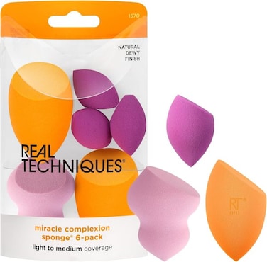 Real Tenchinques Miracle Complexion Sponges, 6 Count