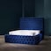 Cozy Cuddle Tufted Upholstered Queen Size Bed (160 X 190 CM) Blue Color