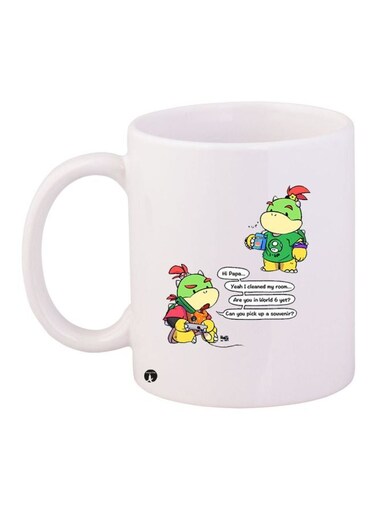 Cartoon Printed Coffee Mug White/Green/Red