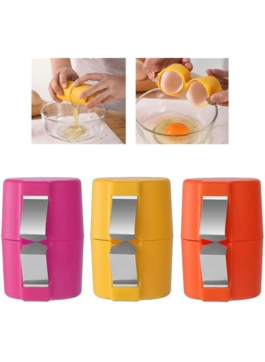 Nyganmelloz Egg Shell Opener, Egg Cracker Tool for Raw Eggs, Hard Boiled Egg Peeler Egg Separator Handheld Egg Slicer, Upgraded Stainless Steel Eggshell Breaker Egg Shell Cutter Kitchen Gadgets(3PCS)