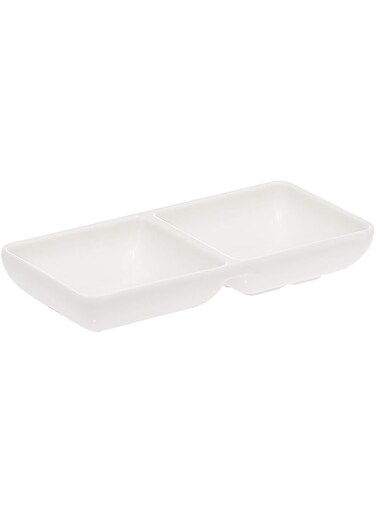 Verona C1213234 Melamine Rectangular Divided Sauce Dish - 18 Cm