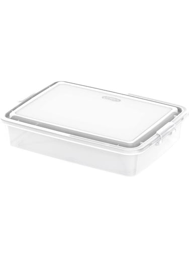 15L Lockbox Plastic Storage Box Clear/ Transparent Transparent 15.0Liters