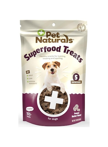 Pet Naturals of Vermont Superfood Treat for Dogs (Peanut Butter Recipe, 100+ Treats, 8.5oz, 240g)
