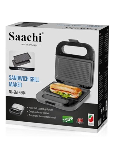 Saachi Sandwich Maker/Grill NL-SM-4664-BK