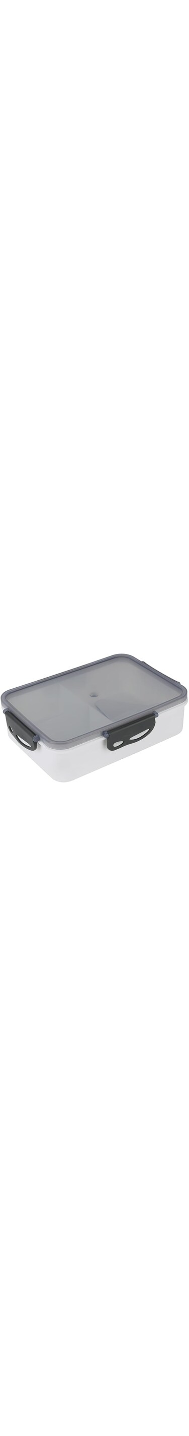 Royalford 1600ml Lunch Box with Cutlery RF12191 Rectangular Tiffin with Transparent Lid Spoon and Holder and 3 Compartments Plastic for Kids and Adults for Schools and Offices Sturdy Locks Leak-Proof