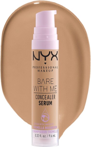 NYX Professional Makeup Bare With Me Concealer Serum, Natural, Medium Coverage, Medium, 9.6Ml
