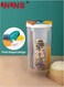 Grain Storage Container,4-Grid Airtight Cereal Container,2.5L Kitchen Food Container With Lids And Compartments For Grain, Sugar,Flour,Rice,Nuts,Snacks