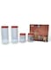 Yanek Clear Glass Kitchen Storage Jars with Plastic Stackable Lids &ndash; Durable, Space-Saving Design for Dry Food, Spices, and Pantry Organization &ndash; Ideal for Home, Office, and Kitchen Storage Pack of 4