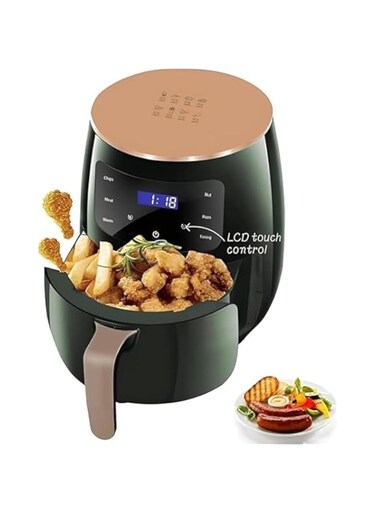 Air Fryer Digital Pro 6L - Rapid Air Convection Technology Cooker, Black Toaster Oven Combo for Oil-Free Cooking, Large Capacity with Smart Controls