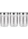 Royalford 1000 ML PET Container Set with Steel Cap- RF11712 Pack of 3, Storage Container with Silver Foil Print Transparent Container for Pulses and Spices For Kitchen Organization Leak-Proof Lid