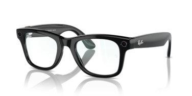 Rayban Meta Wayfarer Sunglasses (Size 50) - Shiny Black / Clear (International Version)