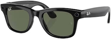 Rayban Meta Wayfarer Sunglasses (Size 50) - Shiny Black / G15 Green (International Version)