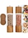 Arabest 2 Pack Pepper and Salt Grinder Set, Premium Acrylic &amp; Wooden Manual Salt and Pepper Mills with Visible Window, High-Capacity and Adjustable Coarseness