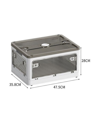 Versatile Foldable Transparent Storage Box for Books and Household Items 47.5 X 28 Cm