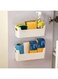 NALACAL Kitchen Cabinet Door Organizer, Adhesive Mount Inside Cabinet Door Storage, No Drilling, Under Sink Door Storage Shelf for Kitchen, Bathroom, Office, Garage, Craft Room (White, 2 Pcs)