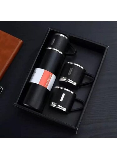 AWH Stainless Steel vacuum Flask Gift Set: Insulated Water bottle for Outdoor Travel and Sipping (Black)