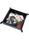 YOUBAMI Leather Bedside Holder Tray and Candy Holder with Brass Snaps, Black