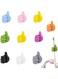 Wisfunlly 20 Pcs Self Adhesive Silicone Thumb Hooks, Fun Multifunction Thumb up Wall Hooks for Cable Clip Key Holder Wall Hangers Wire Management Small Command
