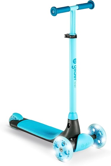 Yvolution Glider KIWI Kids Scooter &ndash; Ages 3&ndash;8, 3 Wheel Scooter, Adjustable Handlebar, LED Wheels, Wide Deck, Lean-to-Steer &amp; Foldable Design