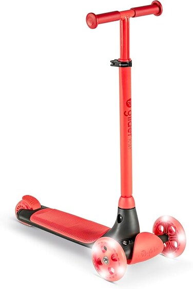 Yvolution Glider KIWI Kids Scooter &ndash; Ages 3&ndash;8, 3 Wheel Scooter, Adjustable Handlebar, LED Wheels, Wide Deck, Lean-to-Steer &amp; Foldable Design