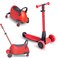 Yvolution LUNA 3-in-1 Scooter Red &ndash; Toddler to Kid Ride-On &amp; Lean-to-Steer Scooter, Adjustable Handlebar, LED Wheels, StorAge Drawer (101266)