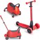 Yvolution LUNA 3-in-1 Scooter Red &ndash; Toddler to Kid Ride-On &amp; Lean-to-Steer Scooter, Adjustable Handlebar, LED Wheels, StorAge Drawer (101266)