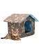 Beauenty Cat Houses for Outdoor Cats,Oxford Cloth Cat Nest,foldable outdoor cat House,Waterproof Pet House for Cats and Puppies small dogs,Weatherproof Warm and Insulated Pet Shelter (Brown, M)