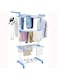 Gelrova Clothes Drying Racks,4 Tier Large Foldable Drying Rack (with Wheels) Stainless Steel Drying Rack and Extender for Indoor and Outdoor Use