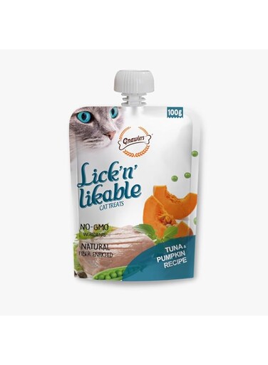 Gnawlers Lick 'n' Lickable Cat Treats 100g - Tuna &amp; Pumpkin