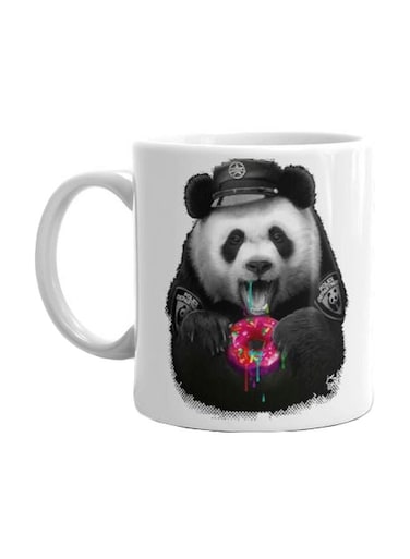 Print Printed Ceramic Mug White/Black/Purple