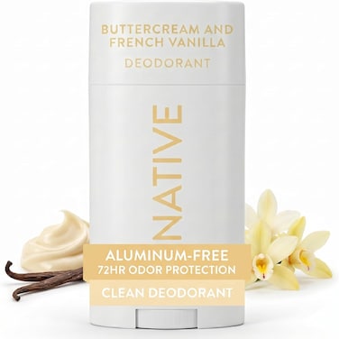Native (Buttercream &amp; French Vanilla) - Deodorant Natural Deodorant For Women And Men, Seasonal Scents, Aluminium Free With Baking Soda, Probiotics, Coconut Oil And Shea Butter Buttercream &amp; French...